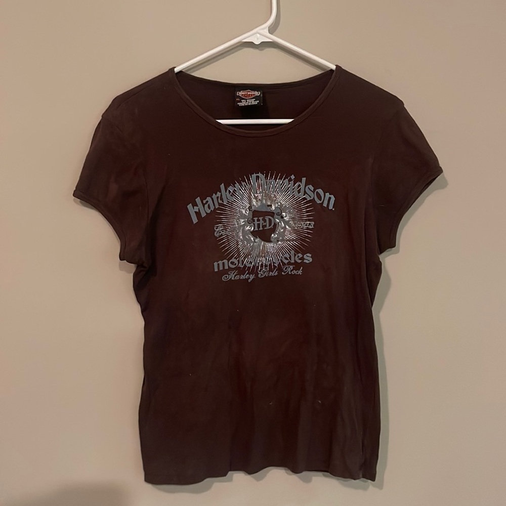 Harley-Davidson XL brown tee